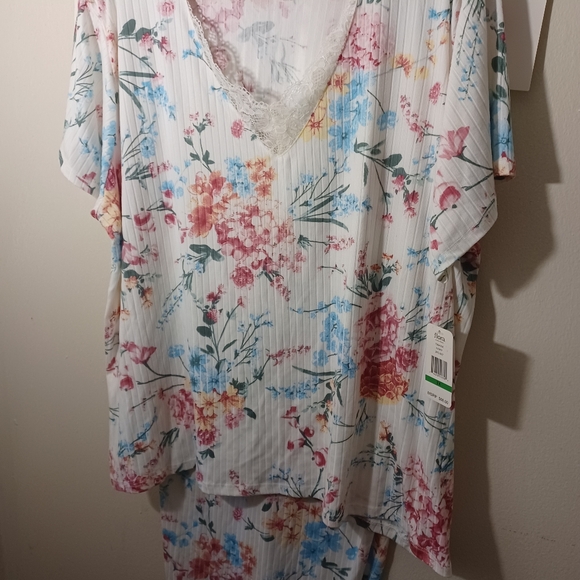 Flora By Flora Nikrooz Elastic Waist Floral Pajama Set New Size 3X - Picture 7 of 11